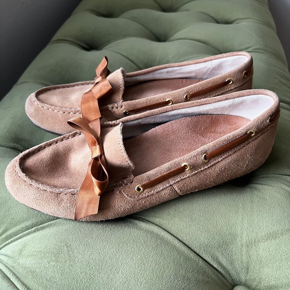 Vionic Alice Suede Boat Shoe Slip On Brown Womens 8